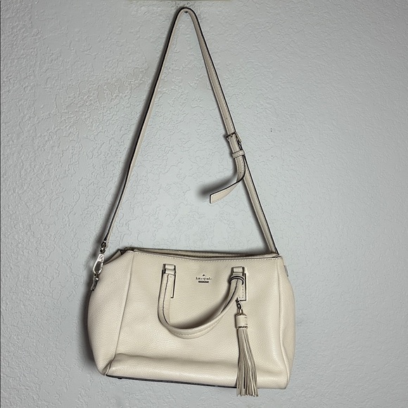 Kate Spade Naomi Cream Crossbody Shoulder Bag Purse Tassel - Picture 4 of 11